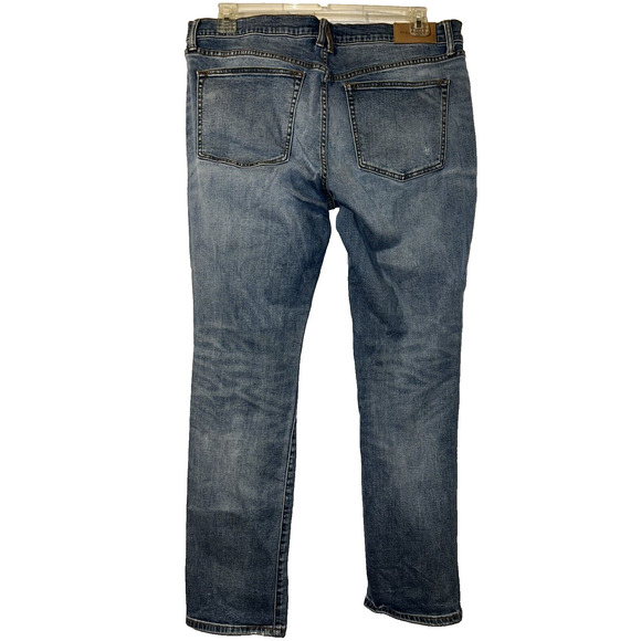 BCBG Max Azria Jeans Women's Size 32 Blue Cuffable Straight Leg Boyfriend Jean - Picture 5 of 8